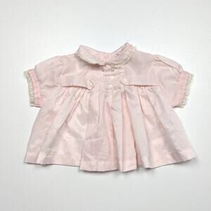 Vintage Pemae Swing Top Baby Girls Size 6m Pink Sheer